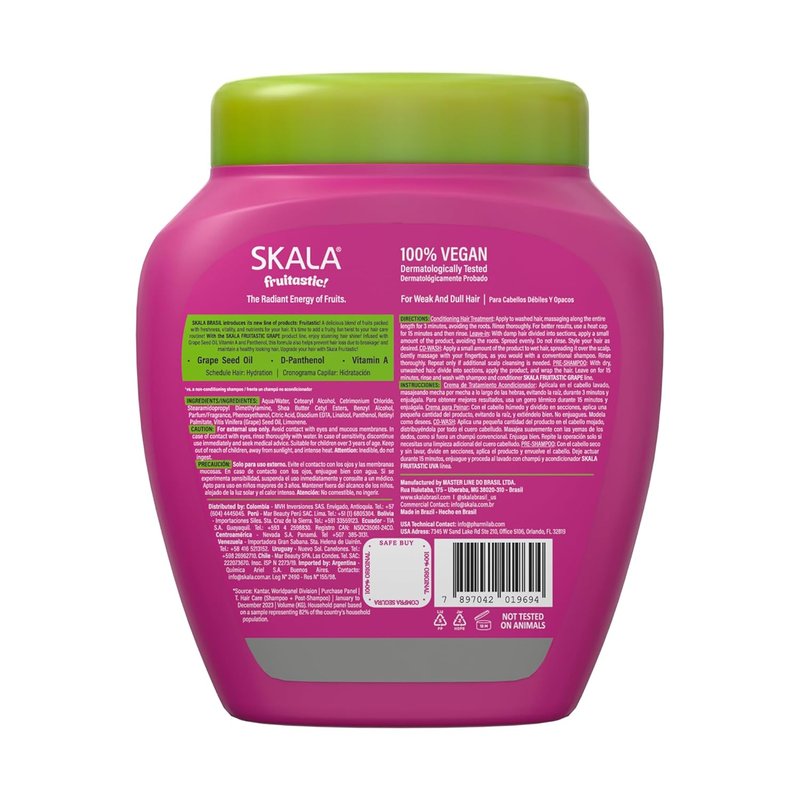 SKALA Grape 2-in-1 Treatment Cream | Leave-In Conditioner for Dry Hair - 35.2 oz Hydration & Shine