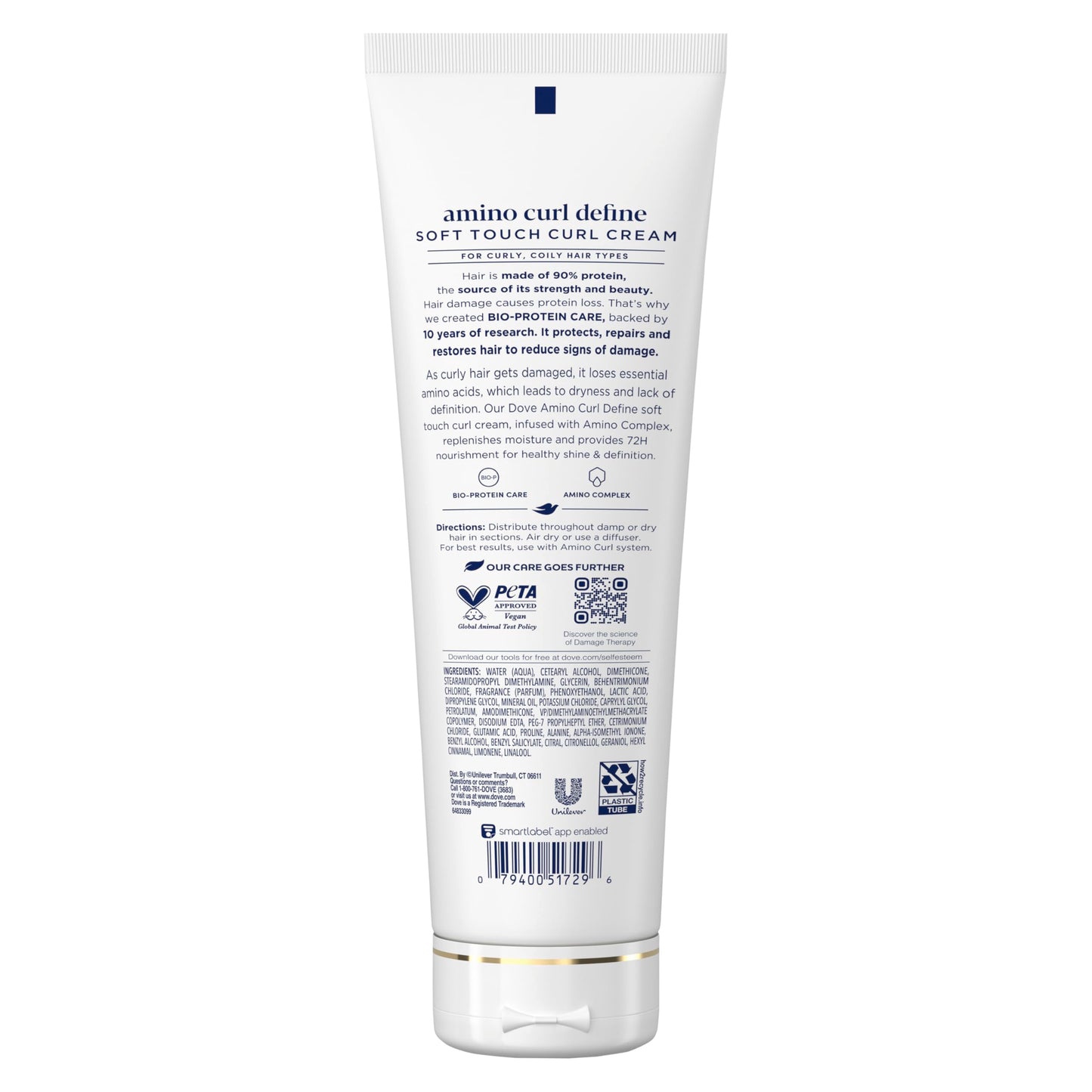 Dove Curl Cream Amino Curl for Curly, Coily Hair with Bio-Protein Care Technology + Amino Complex 8 Fl Oz