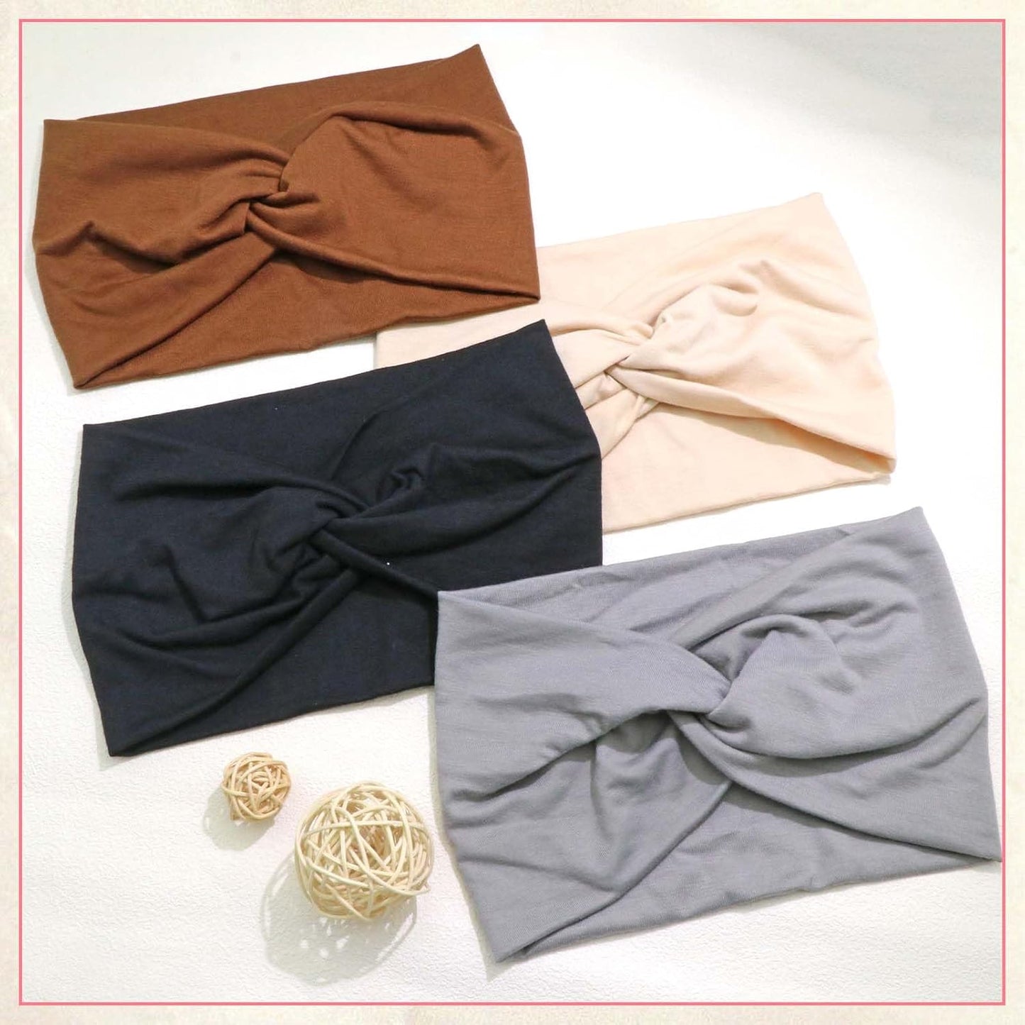 Bandana Headbands for Women - Large Turban Wraps | Knotted Criss Cross Design, Perfect for Workouts