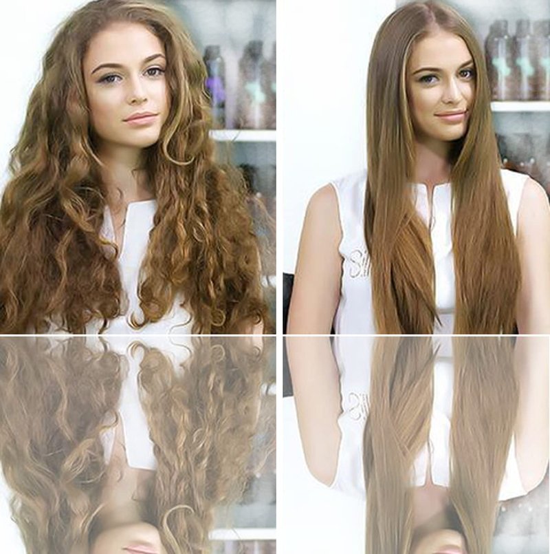Gold Label Brazilian Keratin Hair Treatment Straightening works on All Hair Types Incl Coarse Thick Dry Frizzy Curly Bleached Dominican Brazilian Indian Strong formula Hair 240ml