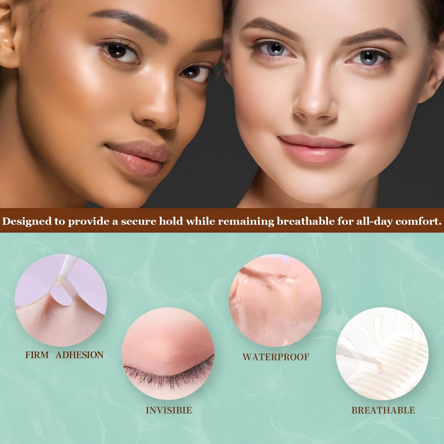 Invisible Double Eyelid Tape — Eyelid Lift for Sagging Eyelids Hooded Uneven or Single Eyelids
