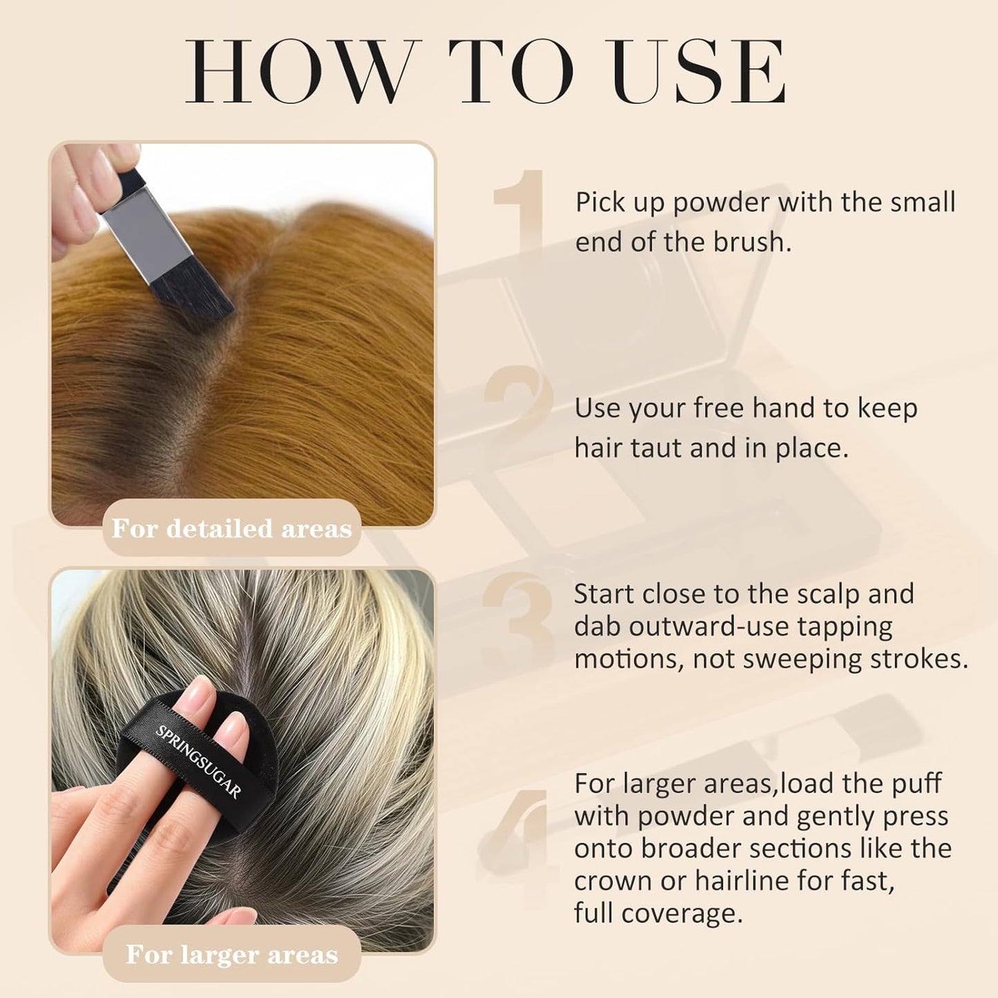 Root Touch Up Hair Color - Blendable Gray Coverage Powder for Thinning Edges | 48H Sweat Resistant, Natural Finish - Blonde