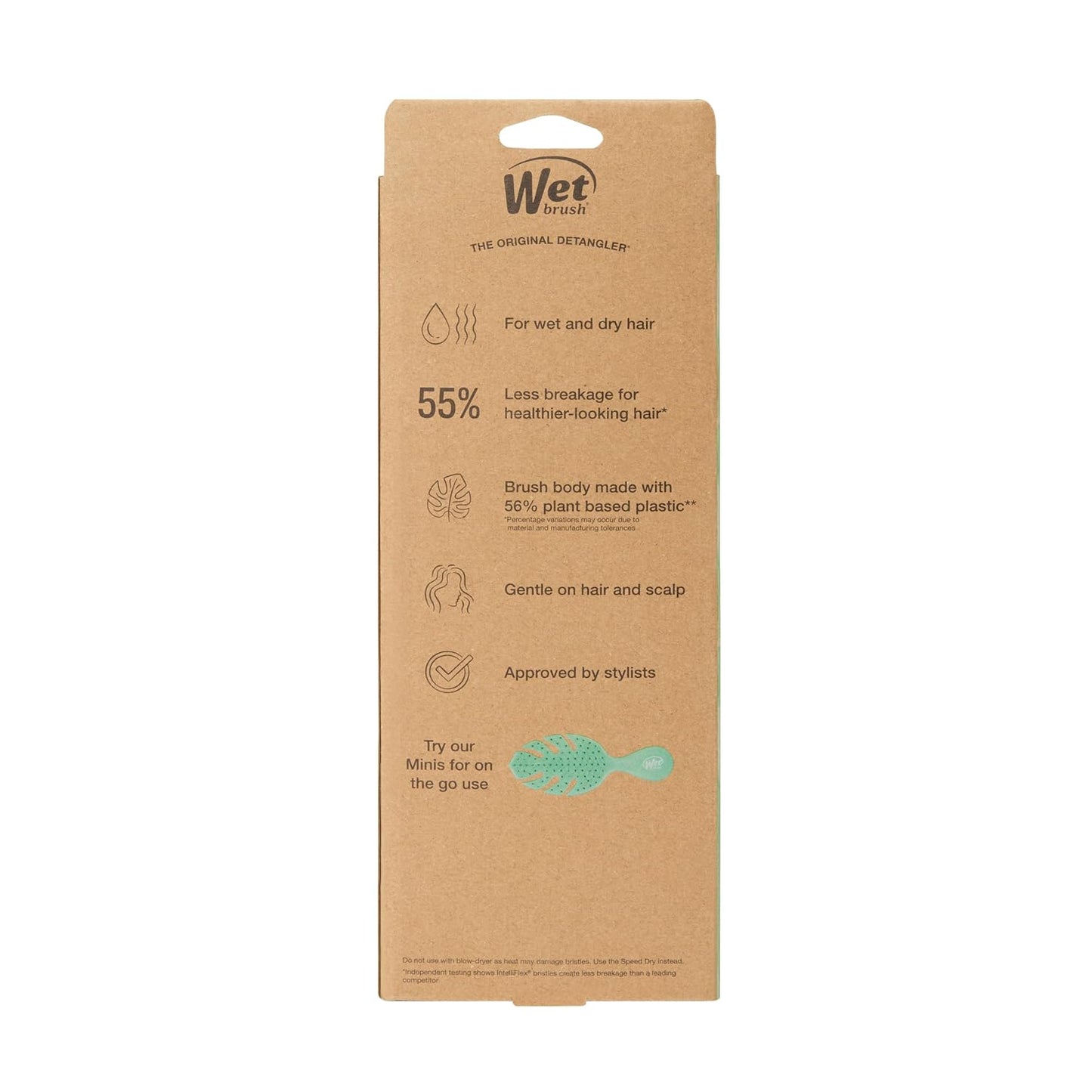 Wet Brush Go Green Curl Detangler Hair Brush - Pale Pink IntelliFlex Bristles for Easy Tangle Removal | Ideal for Curly Hair