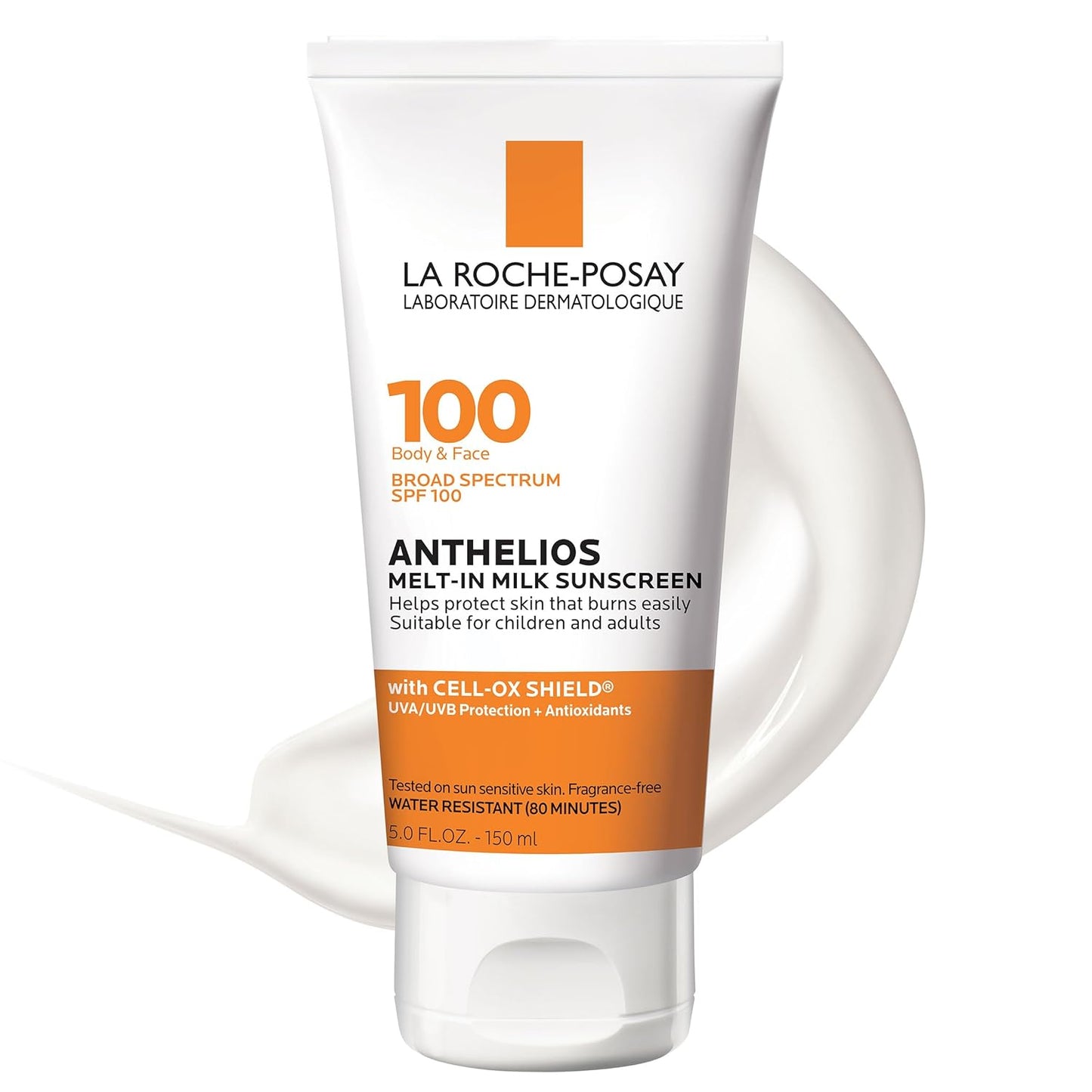 La Roche-Posay Anthelios Melt-In Milk Sunscreen SPF 100 - Broad Spectrum Protection for Face & Body | Oil-Free, Antioxidant-Rich Formula