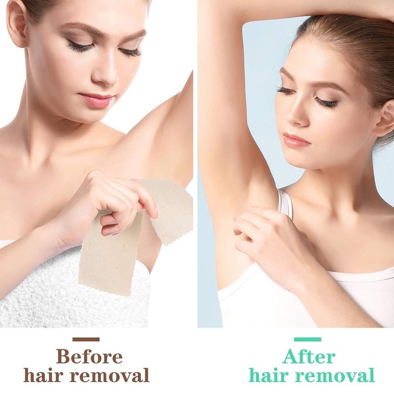 100 Pieces Muslin Hair Removal Strips - Natural Epilating Strips for Body & Face | 2.8 x 7.9 Inches