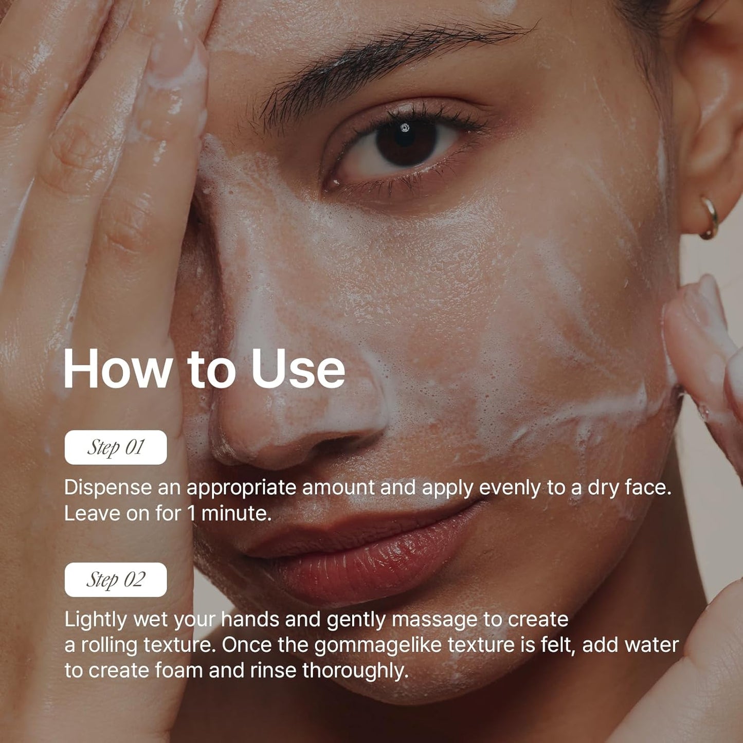 Amino Acid Facial Cleanser - Dough Cleansing Foam with Rice | Gentle Pore Care, 4.06 fl oz