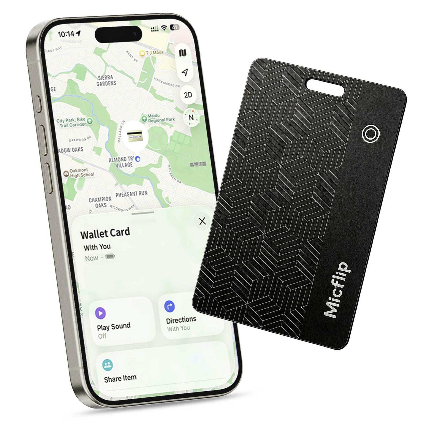 MICFLIP MFi Certified Wallet Tracker Card, Works with Apple Find My