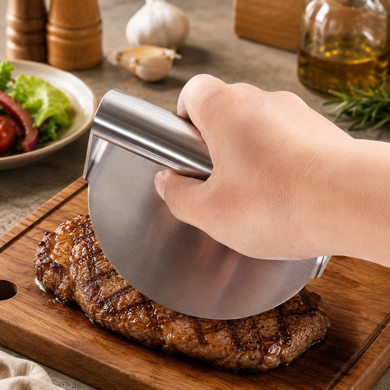 Stainless Steel Burger Press & Patty Maker - Non-Stick Hamburger Smasher for Grill | BBQ Tool (1pc)