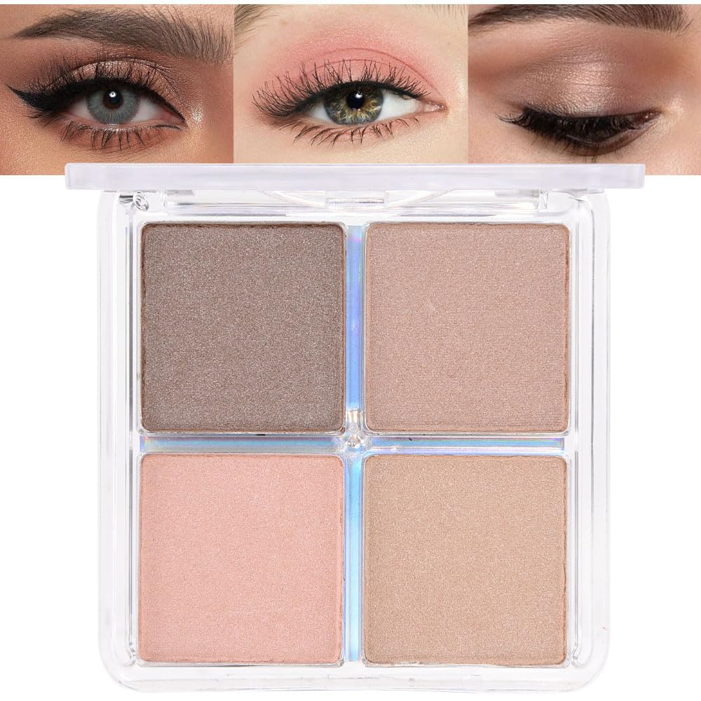 Eye Shadow Palette for Older Women - 6 Colors, High Pigment, Mini Travel Size | Green Eyes, Nude Pink, Rose Gold