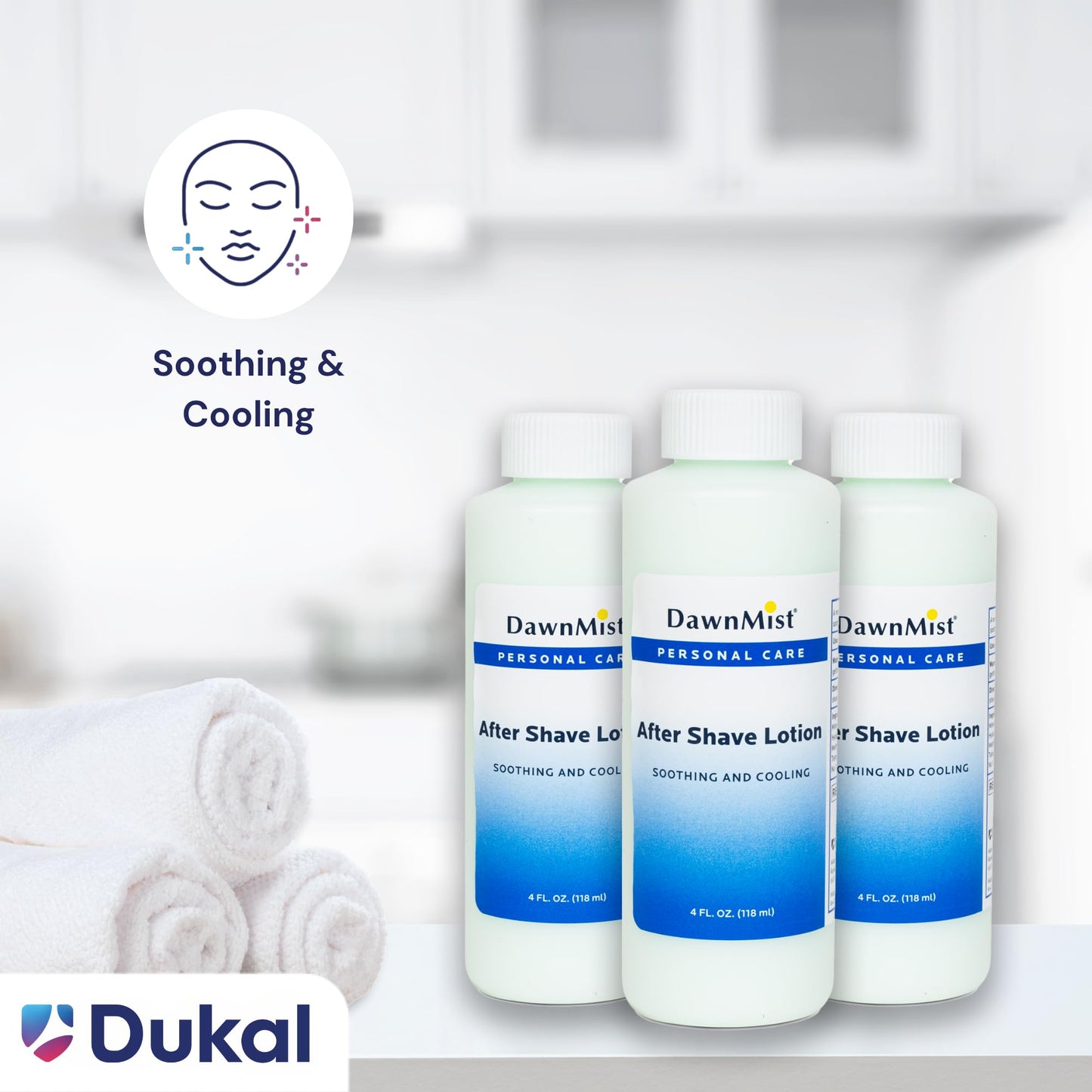 DawnMist Dukal After Shave Lotion, 4oz (Pack of 2) – Soothing & Cooling Formula for Post-Shave Relief, Refreshing Aftershave for Men, Calms Irritation & Razor Burn, Light, Non-Greasy Lotion