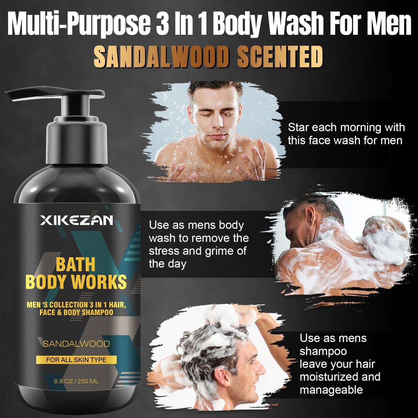 Mens Gifts for Men,Mens Skin Care Kit,Nourishe & Hydrate Skin w/Face Wash,Scrub,Lotion,Cream,Deodorant,Stocking Stuffers for Him Unique Christmas Gifts for Men Him Dad Husband Boyfriend Teen Boy
