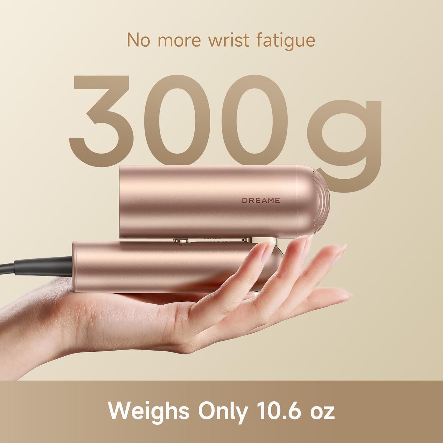 Dreame Pocket Pro Hair Dryer - Dual Voltage 1300W Ionic Travel Blow Dryer | Fast Drying, Lightweight, Low Noise