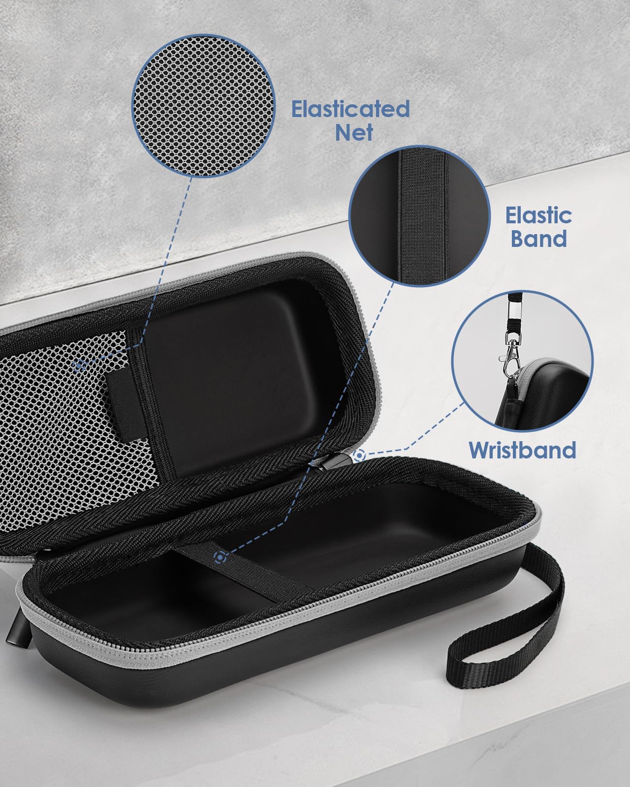 FINETCH Hard Travel Case for OBlade QP2520/QP2530/QP2620/QP2630 – Waterproof Portable Storage Bag for OBlade Hybrid Electric Trimmer & Braun Series Shaver