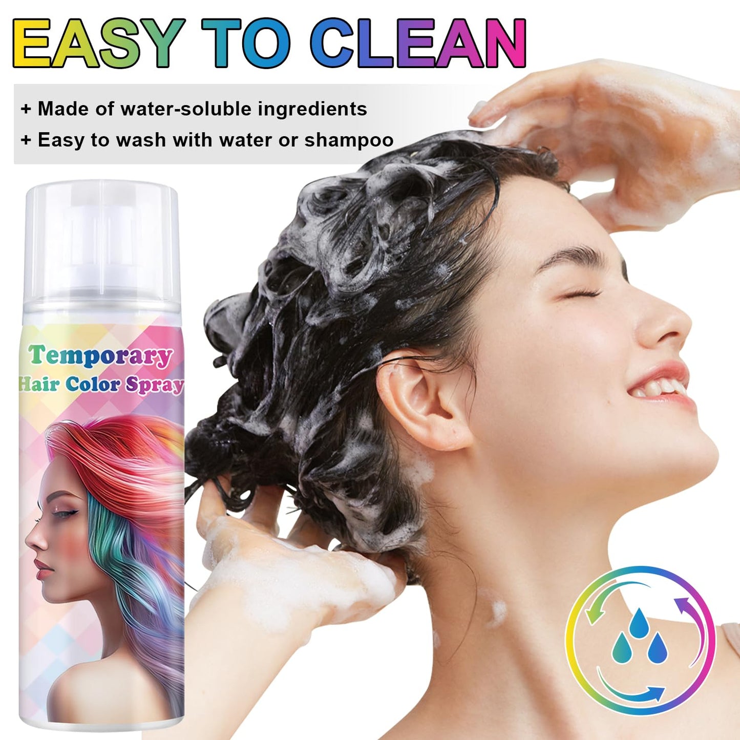 Meilury ONE-TIME USE Hair Color Spray for Women and Kids, Temporary White Hair Spray for Crazy Hair Day, Christmas Halloween Cosplay Party, Washable Hair Dye 120ML (Green)