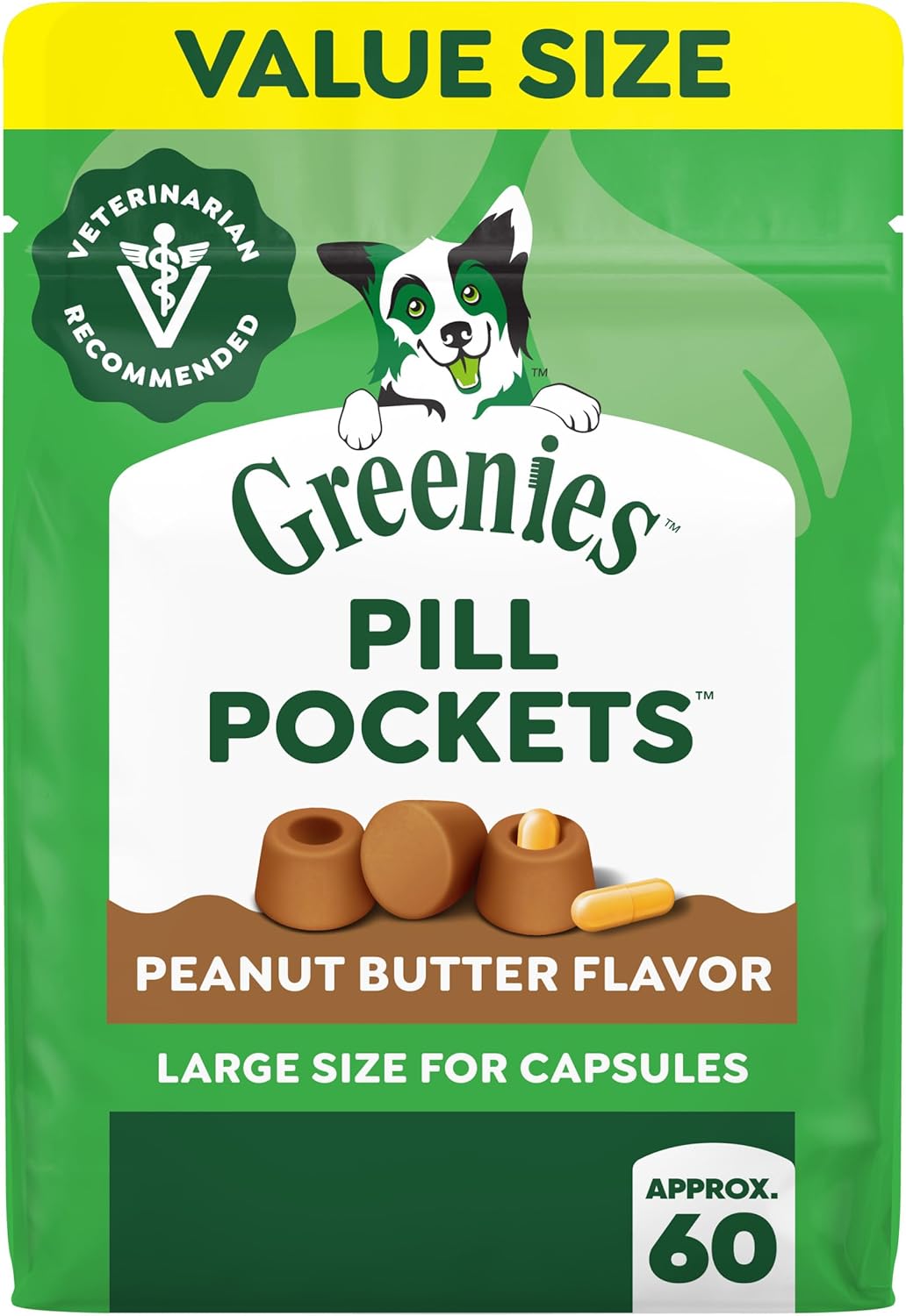 Greenies Pill Pockets for Dogs - Large Peanut Butter Treats for Medication | 15.8 oz Pouch