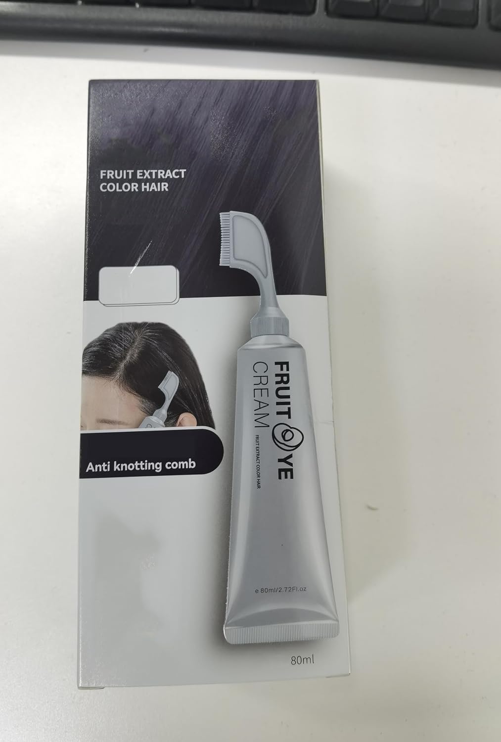 Natural Black Fruit Hair Dye Cream - Dark Brown Grey Coverage for Men & Women