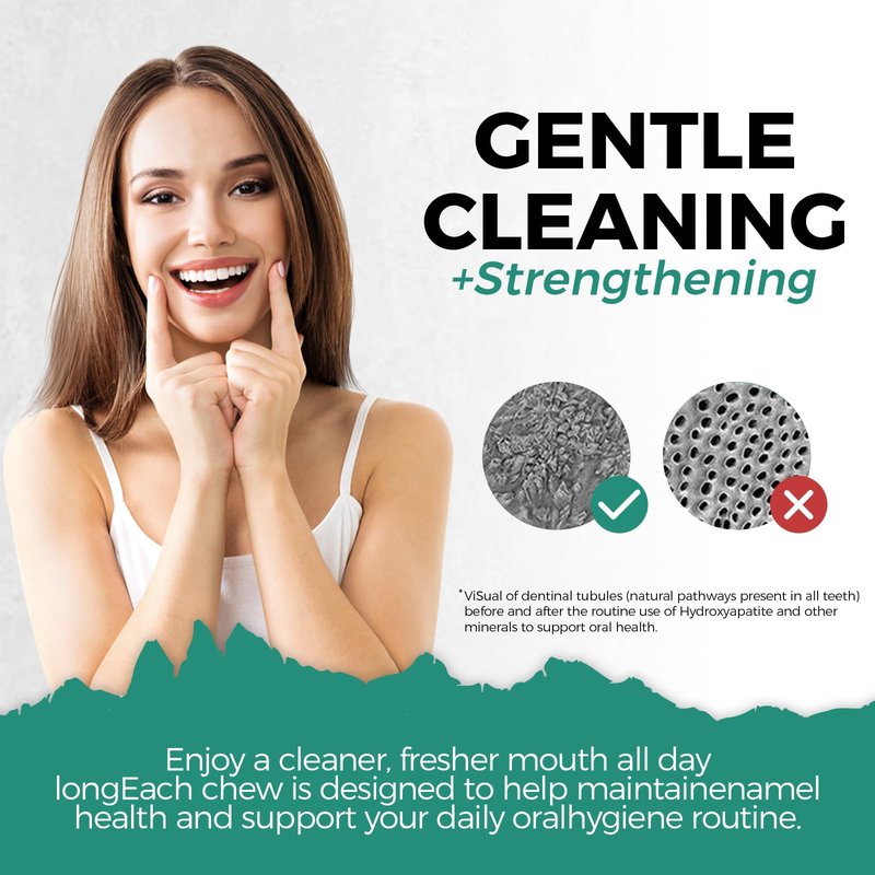 Remineralizing Gum, Containing Nano Hydroxyapatite, 90 Pieces, Teeth Remineralization, Sugar-Free Chewing Gum with Xylitol, Mint Flavor, Two pieces after meals to freshen breath and clean teeth (1pcs)