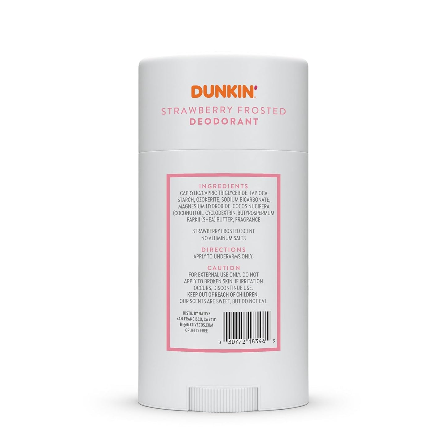 Native Deodorant - Dunkin Donuts Limited Edition | Aluminum-Free, Probiotics & Coconut Oil | Strawberry Frosted 2.65oz