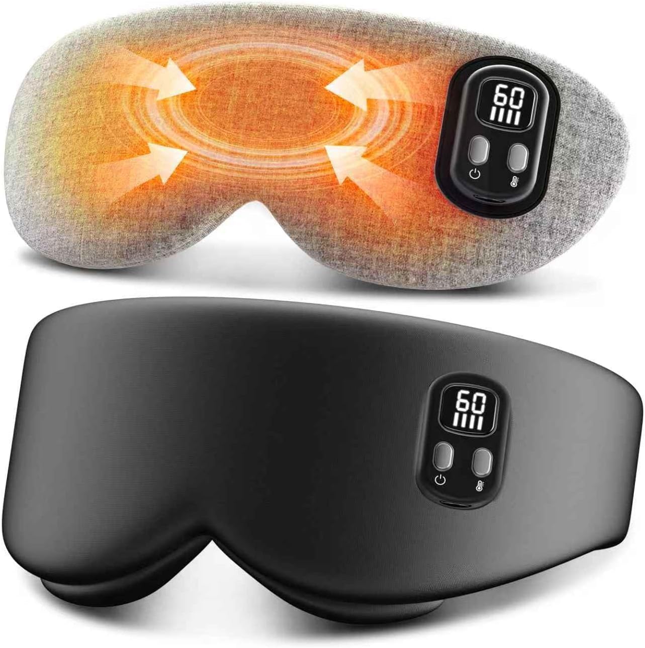 Heated Eye Mask - Cordless Eye Mask for Dry Eyes & Sleep Relief | 4 Temperature Settings, Washable - Pink