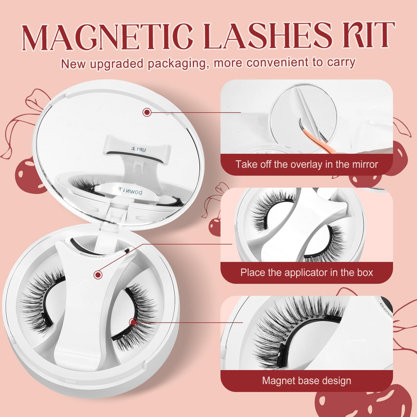 Higu clace Magnetic Eyelashes with Applicator 2 Pairs Magnetic Eyelashes No Glue Needed Reusable Magnet Lashes Natural Look Easy to Wear and Remove(NZH-A+MB)