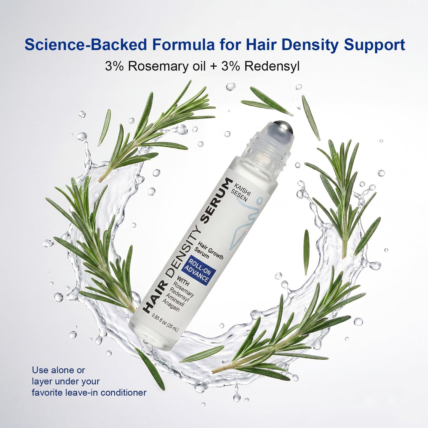 Hair Growth Serum Roll On with Rosemary & Redensyl – Hair Thickening Serum for Thinning Hair, For Thicker-Looking Hair & Helps Balance Scalp Oil, All Hair Types, Men & Women, 0.85 Fl Oz, 2-Pack