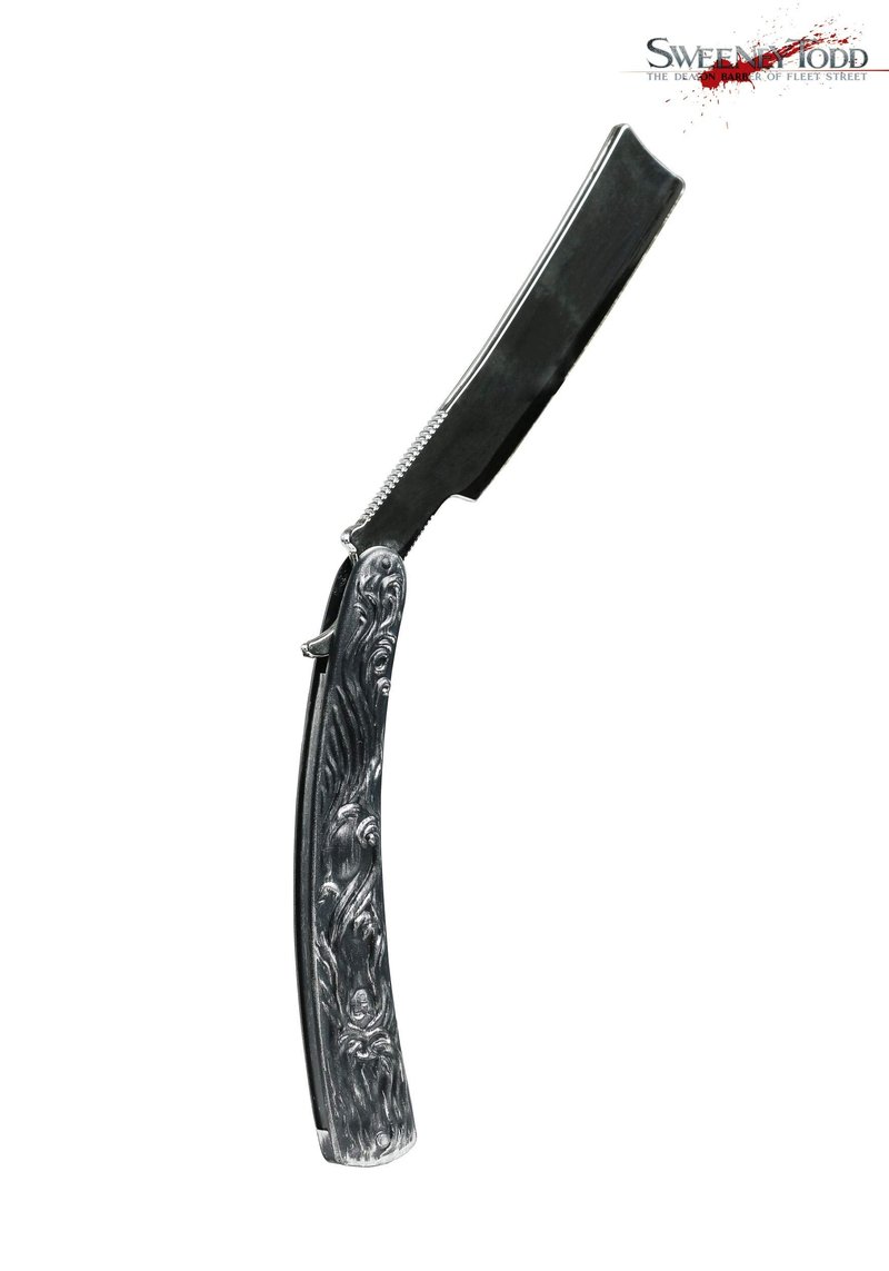Sweeney Todd Razor - Molded Plastic Toy Razor with Folding Handle