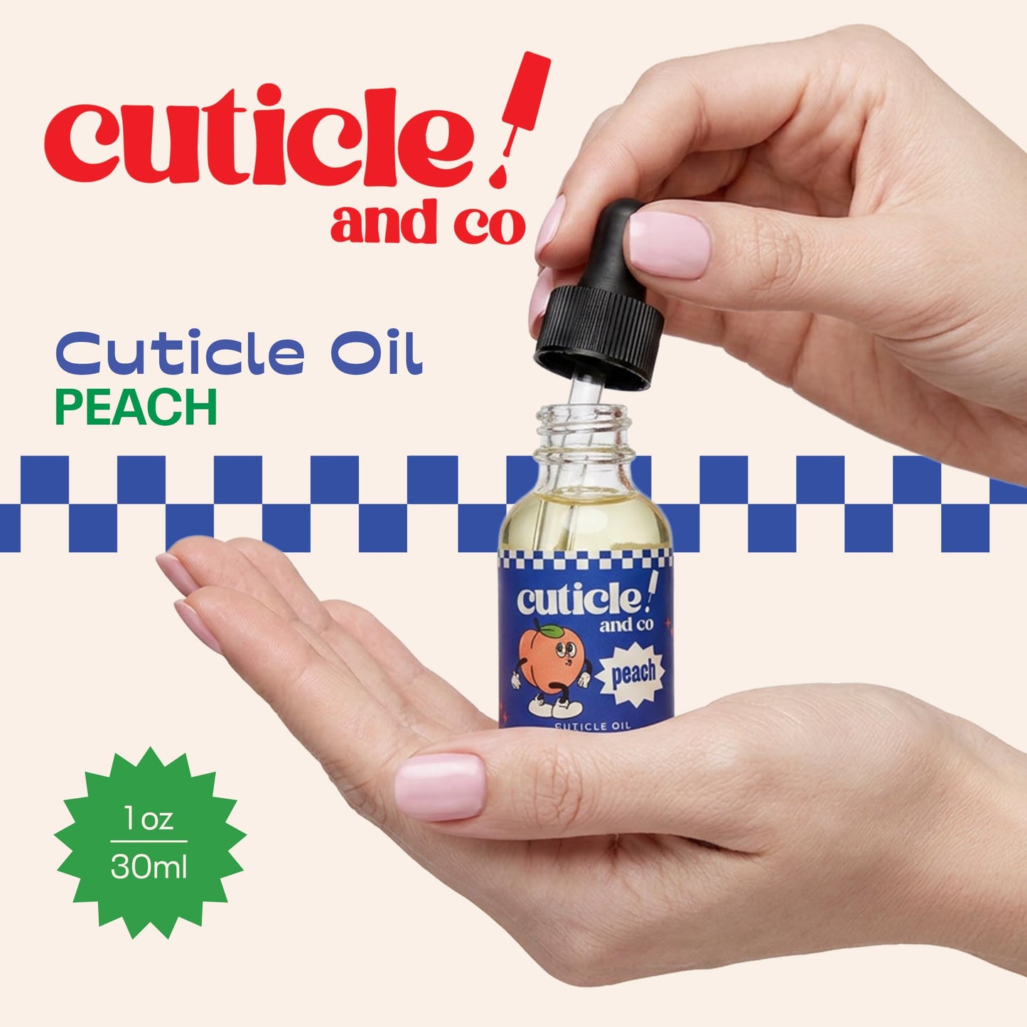 Cuticle & Co Peach Scented Cuticle Oil 1 oz – Professional Nail Manicure & Pedicure Care for Dry Cuticles – Hydrating Nail Treatment for Nails & Skin – Peach Scent