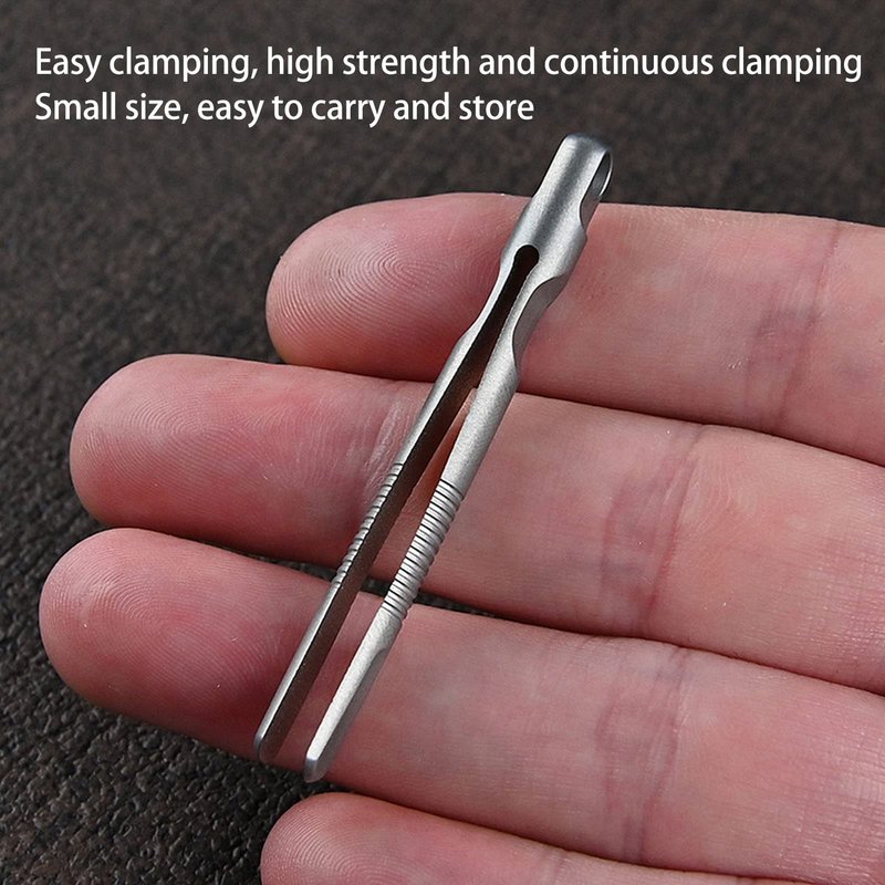 Tefola Portable Mini Keychain Tweezer, Titanium Alloy, Silver, EDC Multi-tool, Easy to Carry