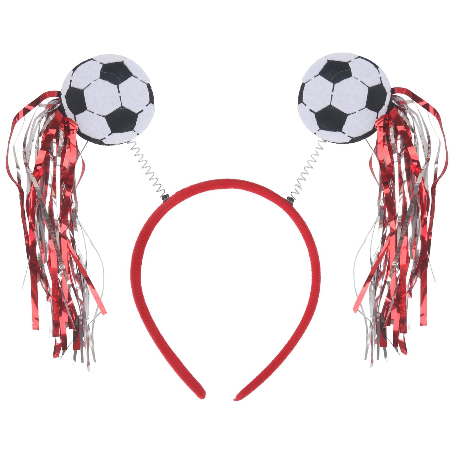 2 Pcs Soccer Elastic Headbands, Football Match Headband, Sports Themed Football Plastic Elastic Hair Accessories, Be Suitable for World Soccer Cup Party Hairband