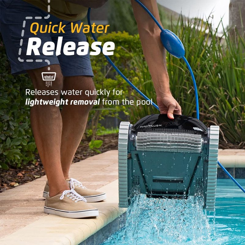 Dolphin Nautilus CC Automatic Robotic Pool Vacuum Cleaner, Wall Climbing Scrubber Brush, Top Load Filter Access, Ideal for Above/In-Ground Pools up to 33 FT in Length