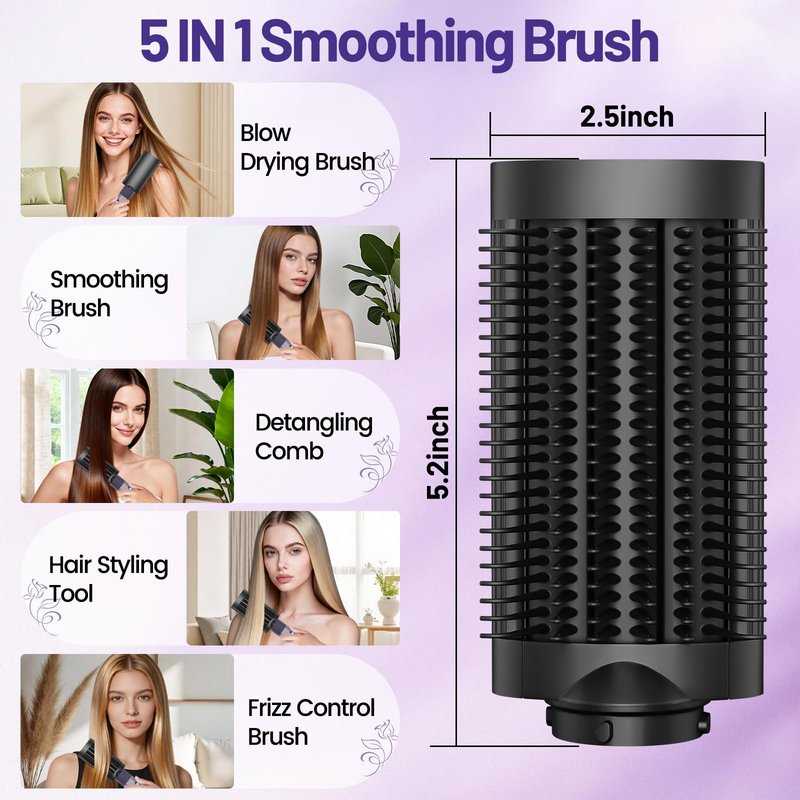 ZEPHBLOW Anti-Snag Loop Brush for Dyson Airwrap, Loop Detangling Smoothing Brush Compatible with Air wrap Attachments, Smooth Glide Anti-Tangle Comb for Thick, Curly Tangled Hair Frizz Control