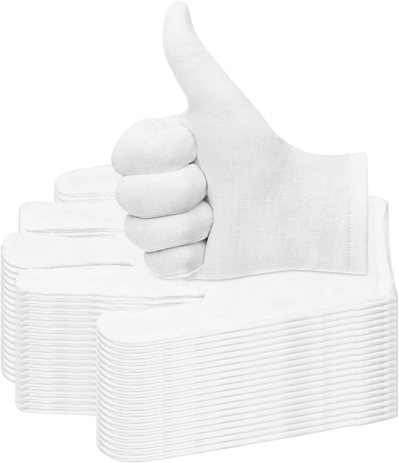 Cotton Gloves for Dry Hands - Moisturizing Eczema Relief | Medium Size, White
