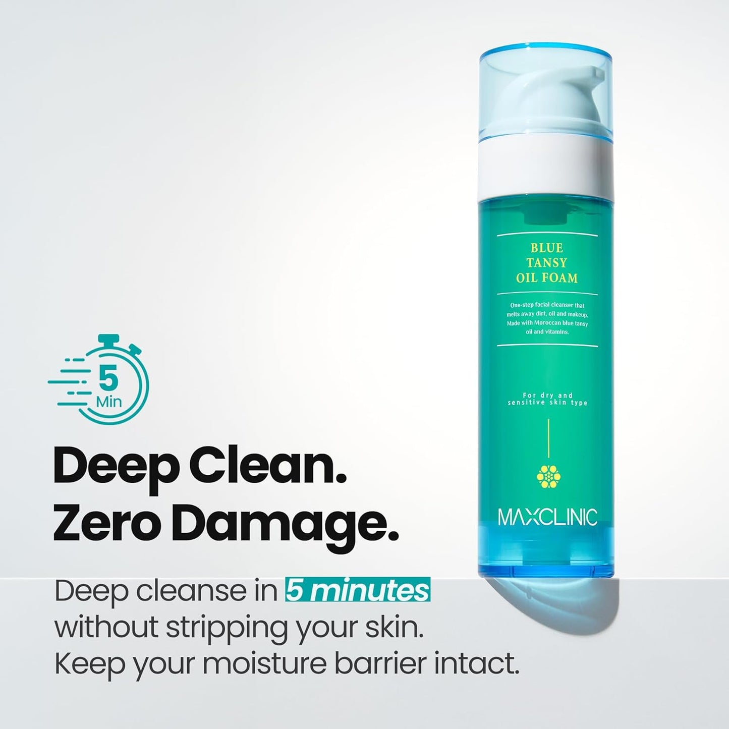 Blue Tansy Oil Face Wash - All-in-One Oil-Based Foaming Cleanser for Oily Skin | 3.88 fl oz