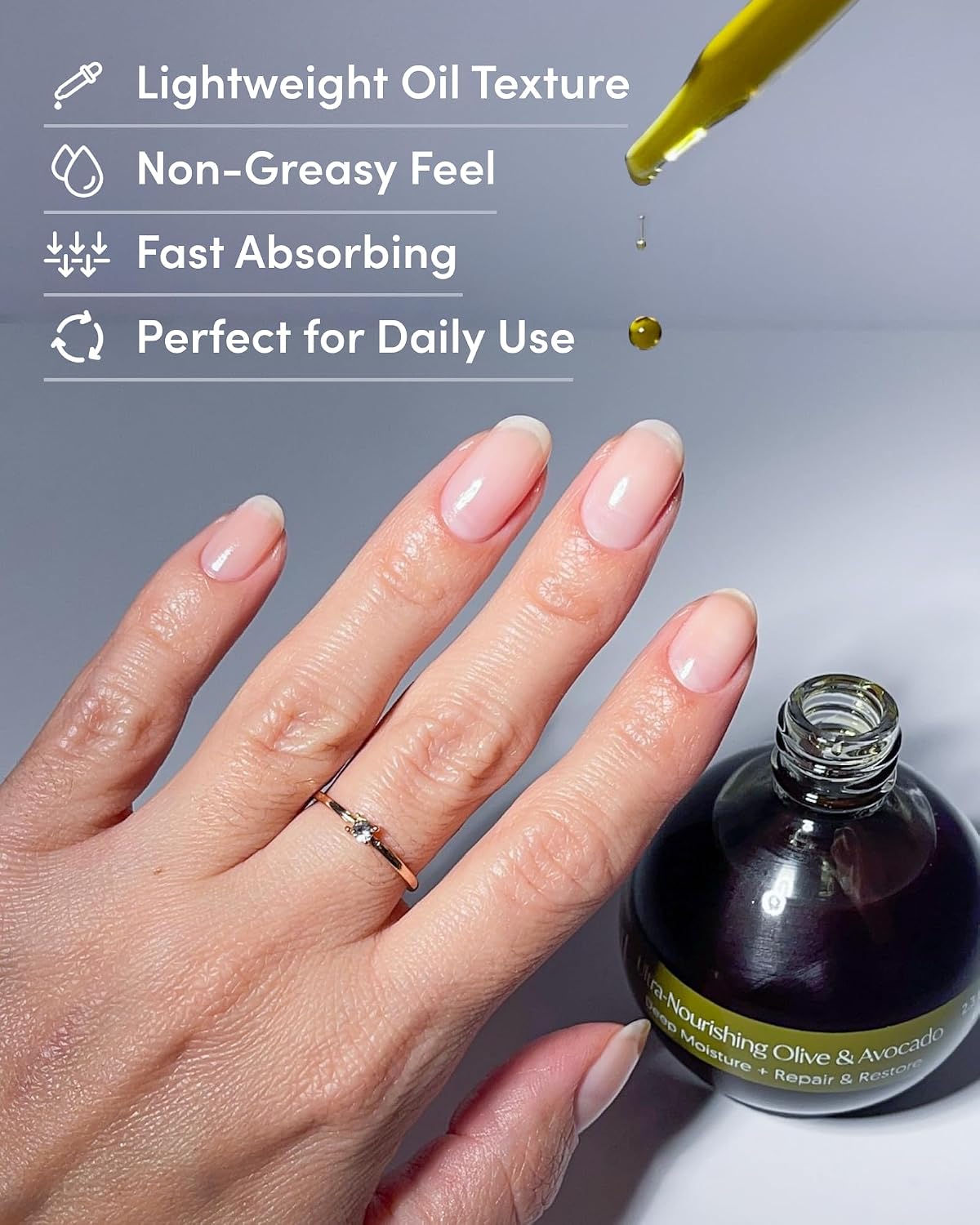 Nail Cuticle Oil with Olive & Avocado - Deep Moisture for Intense Hydration | Vegan Nail Care - 2.3 fl oz