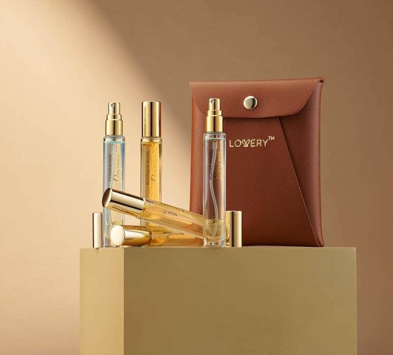 Unisex Mini Perfumes Gift Set - 5 Assorted Woody Floral Scents | 10ml Eau de Toilette Samples