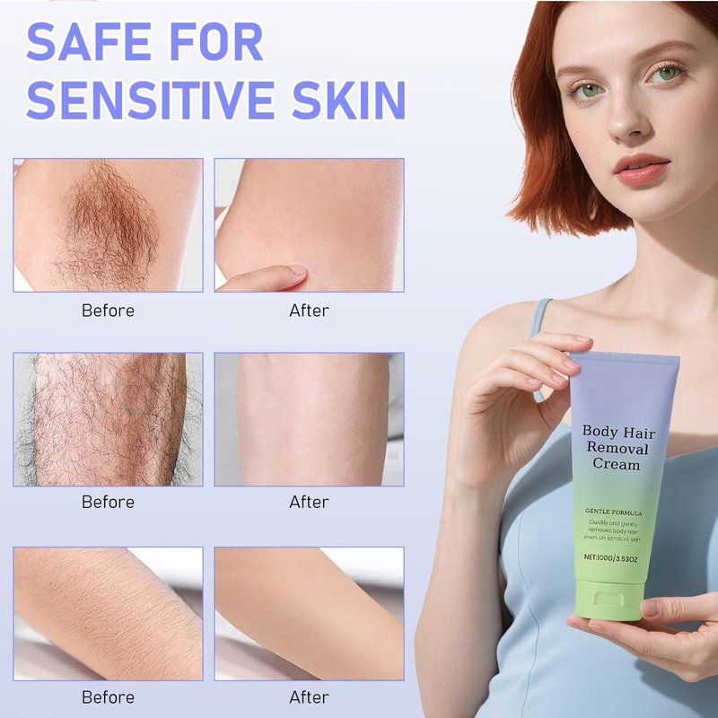 Body Hair Removal Cream with Spatula Applicator, Hair Removal Cream For Sensitive Skin, Gentle Formula, for All Skin