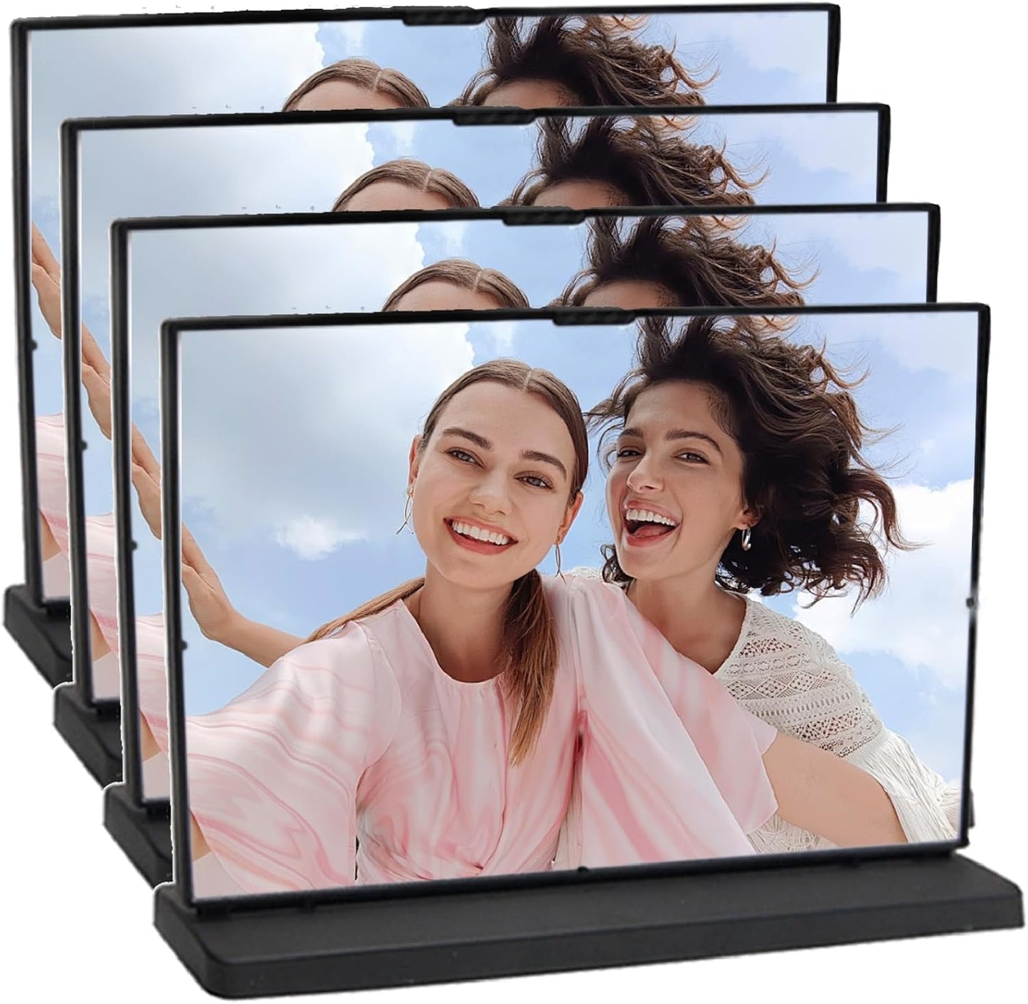 Acrylic Sign Holder - 12x8 Two-Sided Display Stand | 4 Pack for Cafes, Shops, Events