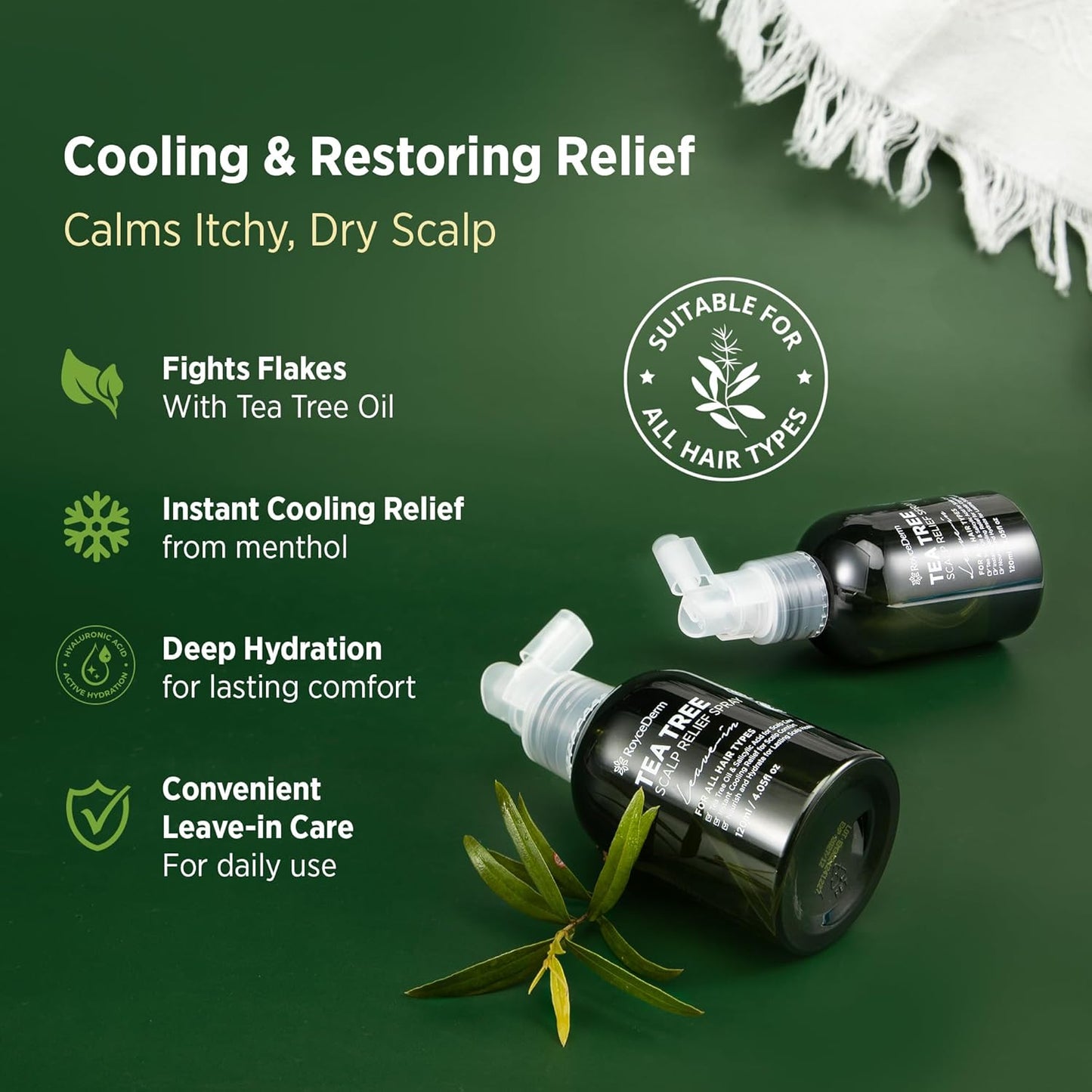 Tea Tree Scalp Relief Spray - Comfort & Hydration for Healthy Hair | Unisex Conditioning Support