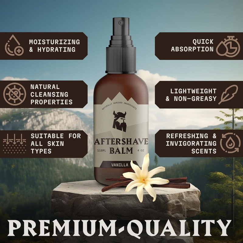 Striking Viking Shaving Cream - 5.3 Fl Oz, Pack of 1, Vanilla - Sensitive Skin Protection During Shave - Vanilla Shaving Cream Lather - Use with Shaving Brush