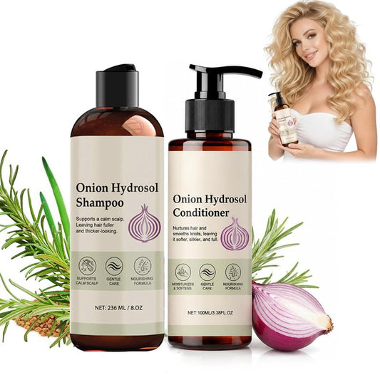 Onion Hydrosol Shampoo and Conditioner Set for Hair Growth, With Rosemary & Biotin, Strengthens Weak Hair, Adds Volume & Shine, Safe for All Hair Types, Men & Women (2 Pack)