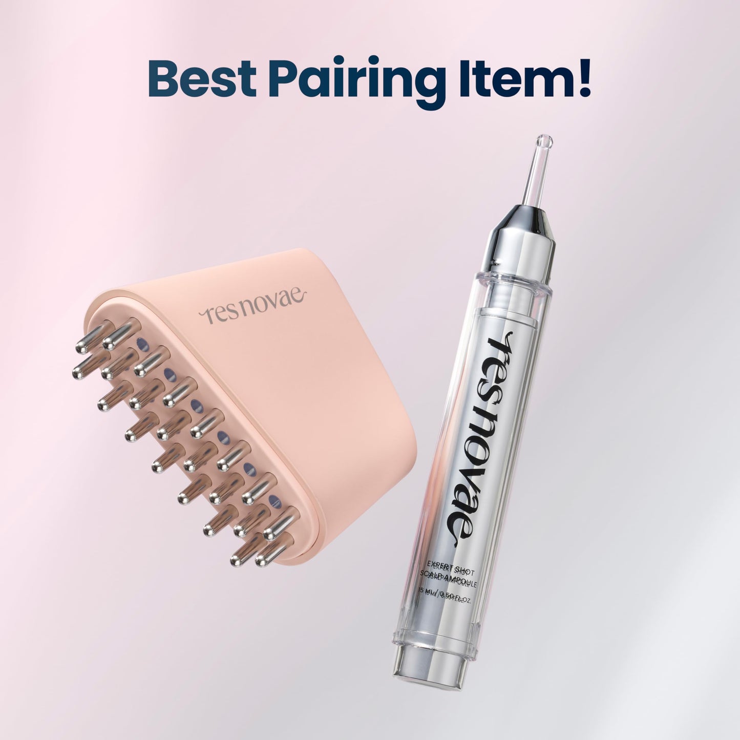 res novae Hyper Shot Scalp Care Device(Sunset Pink), Supports Ampoule Absorption, Scalp Vitality and Daily Scalp Massage at Home