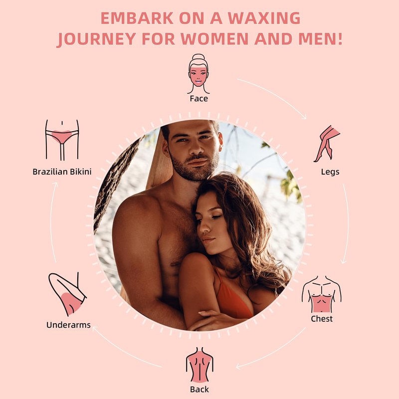 GIRLEARLE 2-Pack Hard Wax Beads, 2.5lb Unscented for Brazilian Bikini & Sensitive Skin, 2.5lb Rose for Face & Body, Legs, Eyebrow, Facial Coarse Hair
