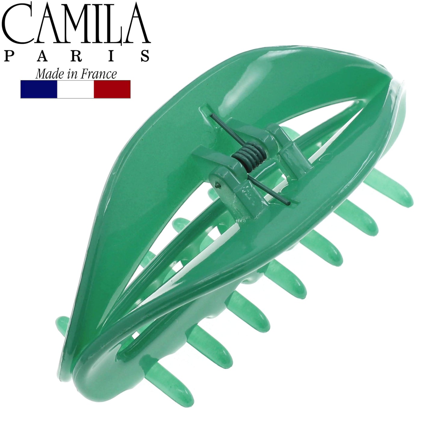 Camila Paris CP2581 French Hair Clip for Women, Green, Girls Hair Claw Clip Jaw Fashion Durable and Styling Hair Accessories for Women, Luxury Ladies Strong Hold No Slip Grip Clamp, Made in France