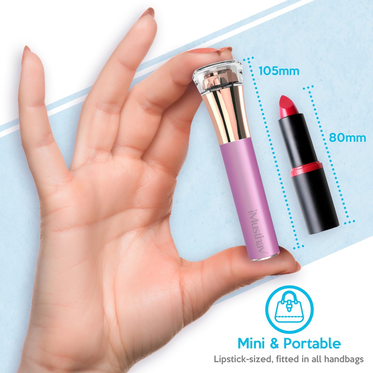 iMusthav Facial Hair Removel for Women, Rechargeable Painless Flawless Electric Facial Hair Remover, Face Shaver Razor Trimmer with 18K Gold-Plated, 16mm Dual Ring Floating Head, 360°LED