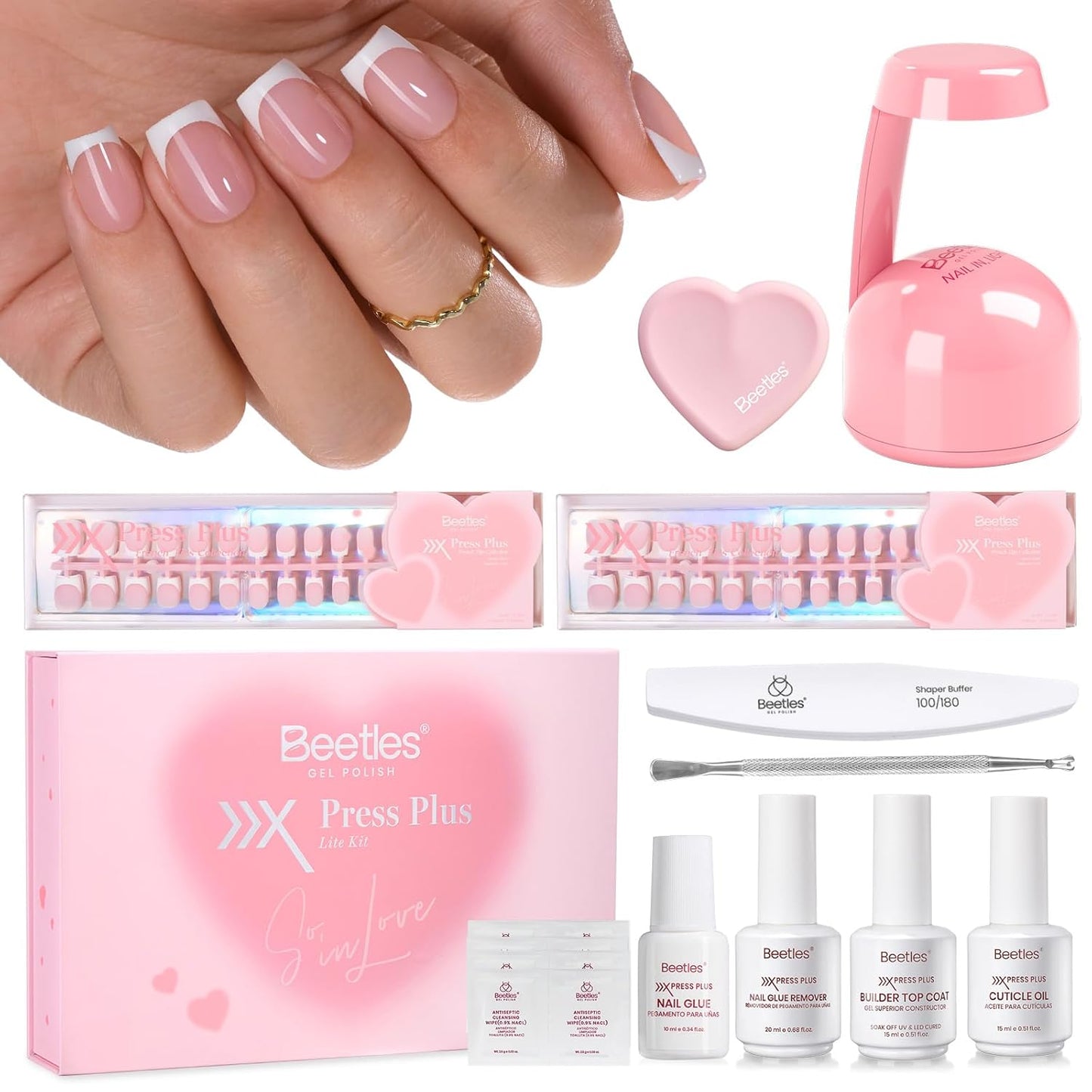 Beetles Press-On Nail Glue - Quick-Drying 10ml Brush-On Adhesive for Acrylic & Fake Nails | Long-Lasting Summer Manicure