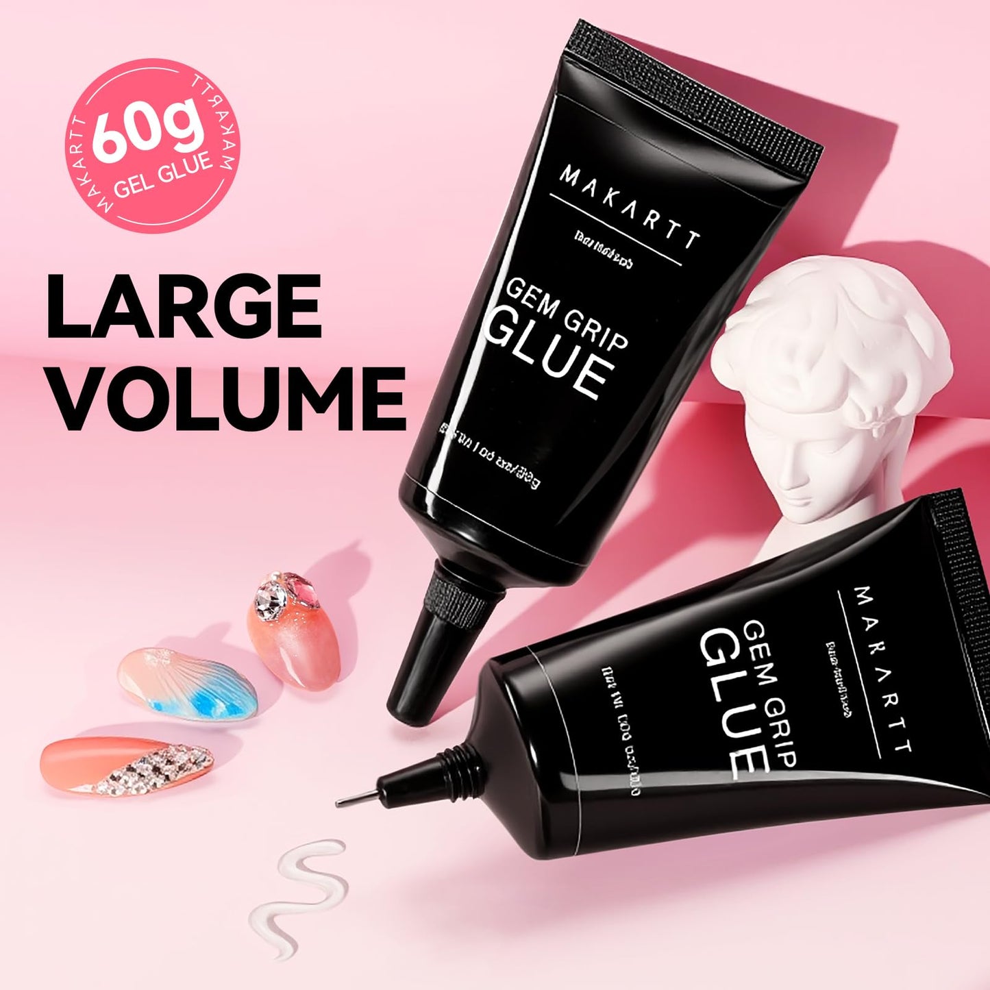 Makartt Nail Gem Glue: Precision Gel for Tiny Gems and Gap Filling 2 x 30ml