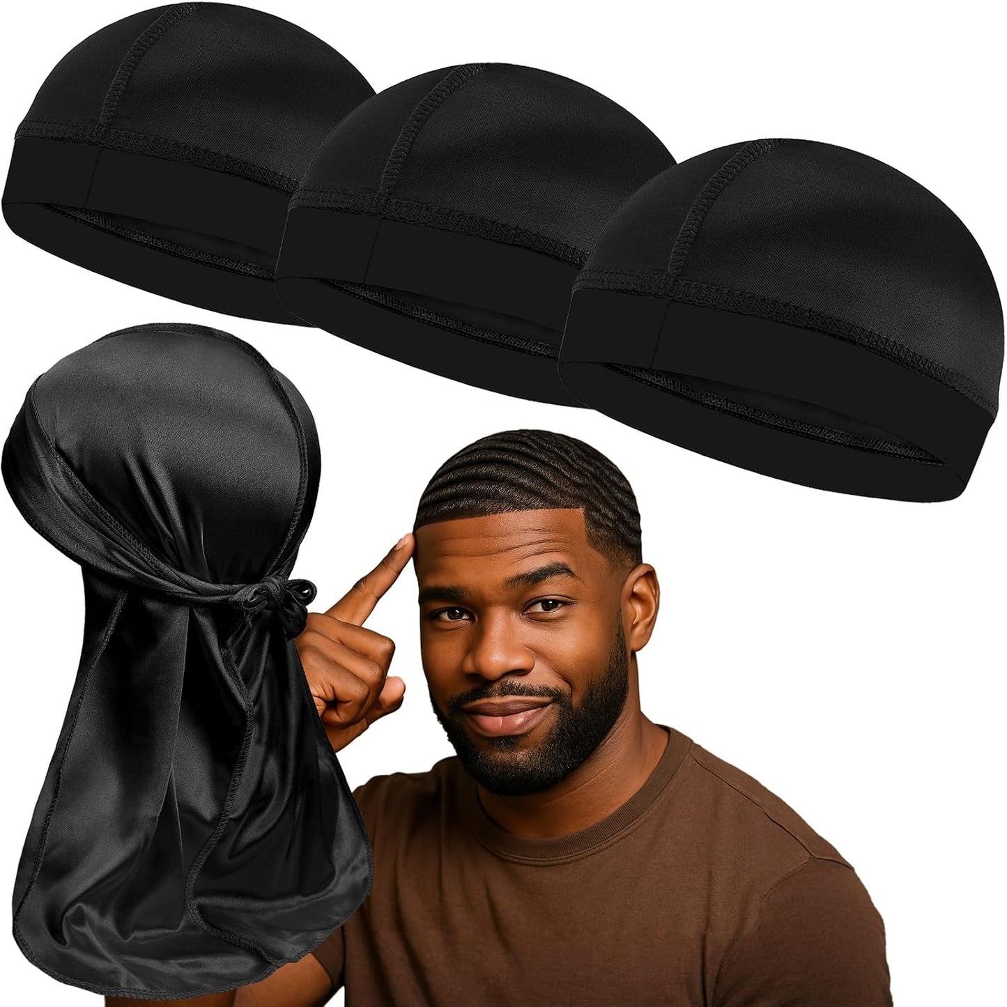 Wave Caps for Men - Premium Compression Durag for 360, 540, 720 Waves | Adjustable Fit