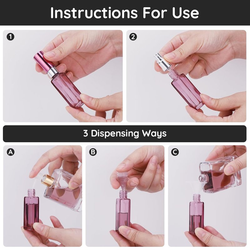 Perfume Travel Refillable Bottles - 5pcs Mini Cologne Atomizers | Portable 10ML Glass Sprayers for On-the-Go Use