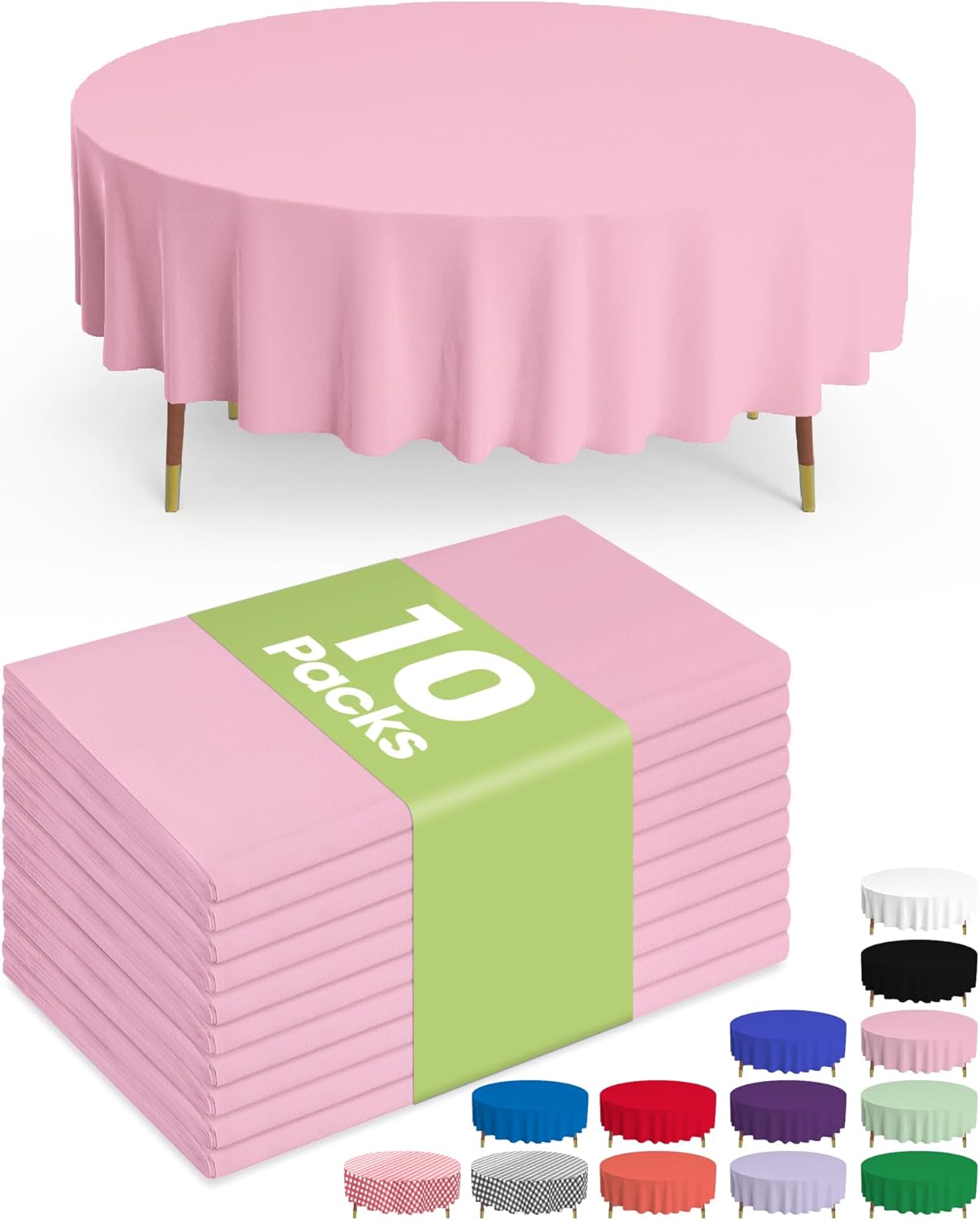 Plastic Table Cloths - 10 Pack Disposable 54 x 108 Inch for Parties, Picnics & Weddings | Rectangle White