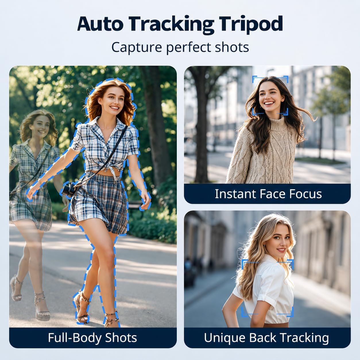 UBeesize 67" Auto Face Tracking Tripod - 360° AI Follow Selfie Stick for iPhone & Android | Perfect for TikTok & Vlogging